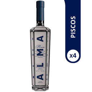 4X PISCO BAUZÁ ALMA ULTRA PREMIUM 40° 750 cc
