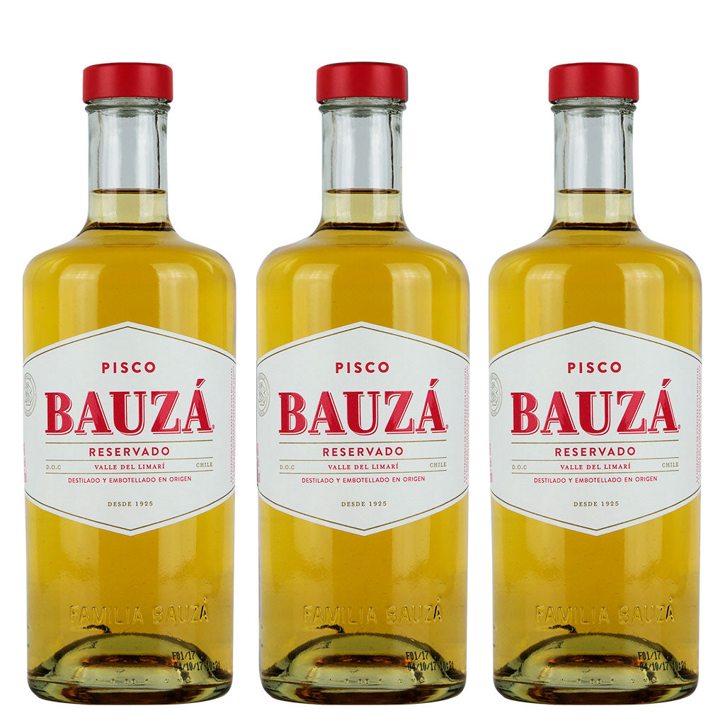 3X PISCO BAUZA RESERVADO 40° 750 cc.