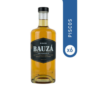 6X PISCO BAUZA ANIVERSARIO 40° 750 cc.