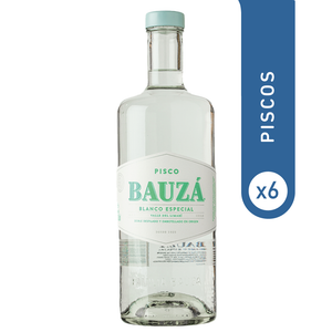 6X PISCO BAUZA BLANCO 35° 1000 cc.